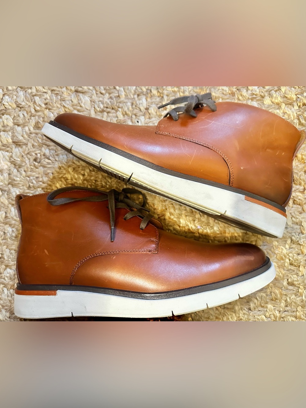 Allen Edmonds Carson Leather Hybrid Chukka Boots Dark Chili